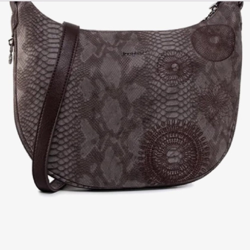 Desigual Crossbody Bag Hobo Purse Snake Print Embroidered​